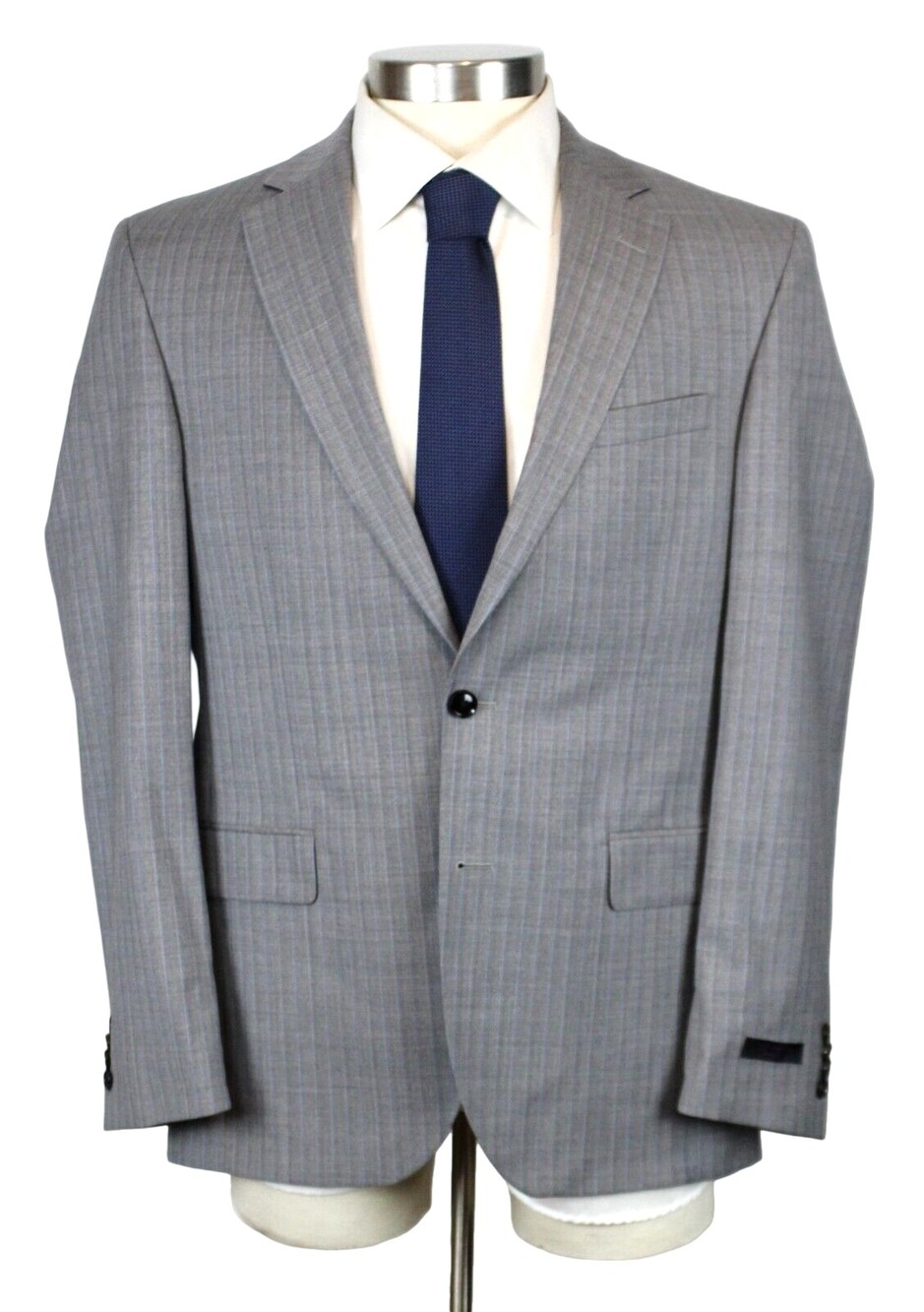 Ted Baker Sport Coat 42 R Light Grey Blue Stripe Wool Jarrow Regular Fit Blazer